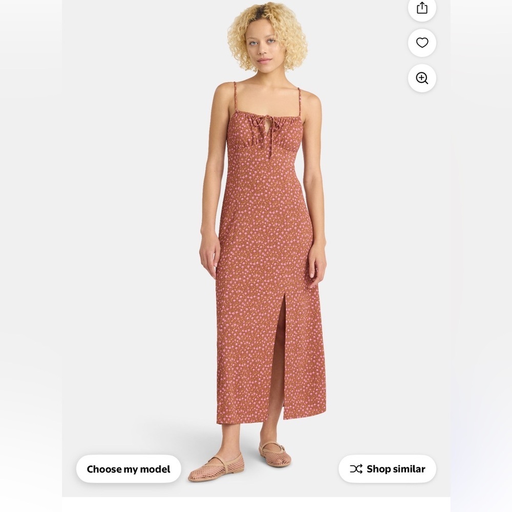 No Boundaries Strapless Rust Floral Dress